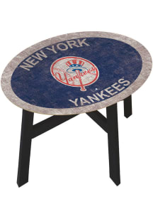 New York Yankees Distressed Blue End Table