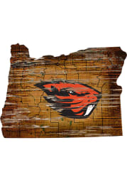 Oregon State Beavers Distressed State 24 Inch Sign