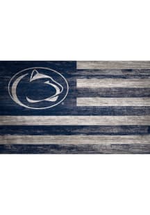 Navy Blue Penn State Nittany Lions Distressed Flag 11x19 Sign
