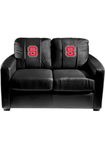 NC State Wolfpack Faux Leather Love Seat - Black