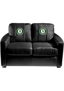 Oakland Athletics Faux Leather Love Seat - Black