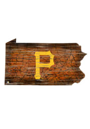 Pittsburgh Pirates Distressed State 24 Inch Sign