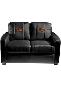 Oregon State Beavers Faux Leather Love Seat - Black
