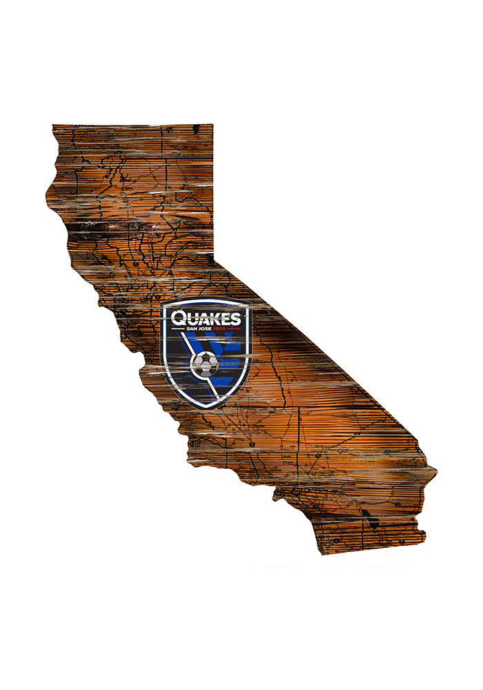 San Jose Earthquakes Distressed State 24 Inch Sign