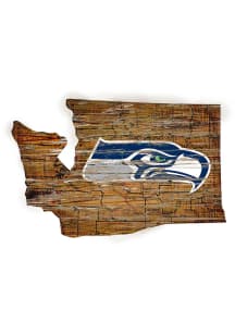 Seattle Seahawks Distressed State 24 Inch Sign