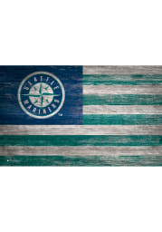 Seattle Mariners Distressed Flag 11x19 Sign