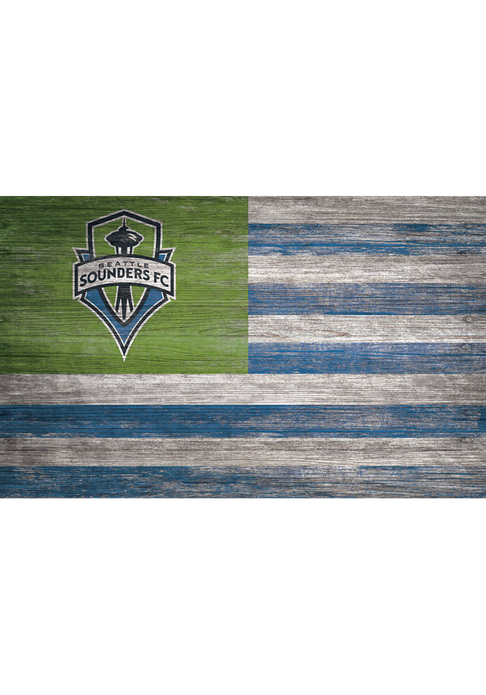 Seattle Sounders FC Distressed Flag 11x19 Sign