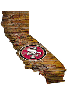 San Francisco 49ers Distressed State 24 Inch Sign