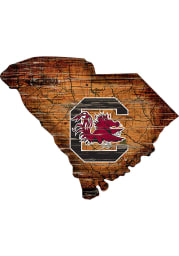 South Carolina Gamecocks Distressed State 24 Inch Sign