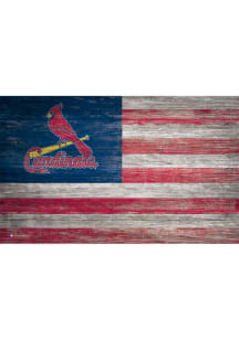 St Louis Cardinals Distressed Flag 11x19 Sign