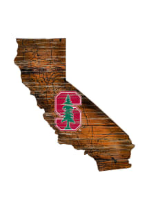 Stanford Cardinal Distressed State 24 Inch Sign