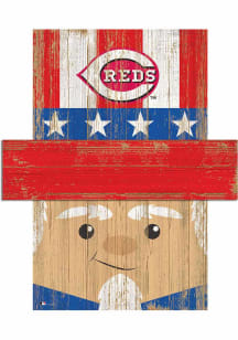 Cincinnati Reds Patriotic Head 6x5 Sign