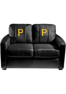 Pittsburgh Pirates Faux Leather Love Seat - Black