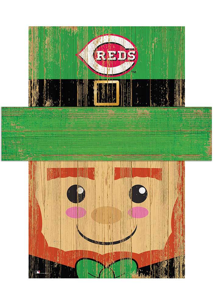 Cincinnati Reds Leprechaun Head 6x5 Sign