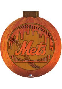 New York Mets Halloween Pumpkin Sign