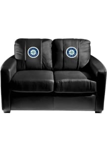 Seattle Mariners Faux Leather Love Seat - Black