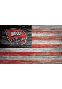 Western Kentucky Hilltoppers Distressed Flag 11x19 Sign