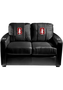 Stanford Cardinal Faux Leather Love Seat - Black