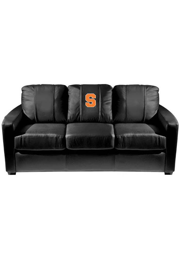 Syracuse Orange Faux Leather Sofa