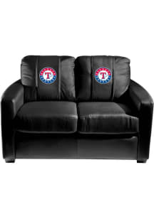 Texas Rangers Faux Leather Love Seat - Black