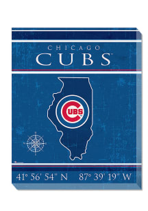 Chicago Cubs Coordinates 16x20 Wall Art