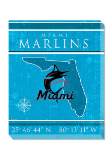 Miami Marlins Coordinates 16x20 Wall Art