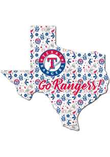 Texas Rangers Floral State Sign