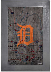 Detroit Tigers City Map Sign