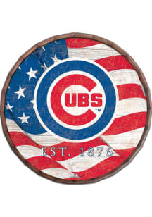 Chicago Cubs Flag 24 Inch Barrel Top Sign