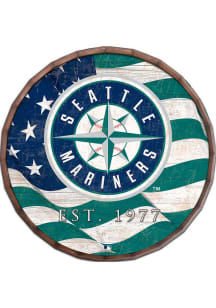 Seattle Mariners Flag 24 Inch Barrel Top Sign