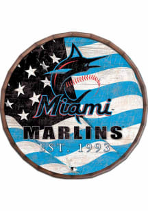Miami Marlins Flag 24 Inch Barrel Top Sign