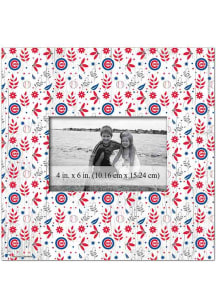 Chicago Cubs Floral Pattern Picture Frame