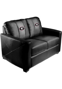 Georgia Bulldogs Faux Leather Love Seat - Black