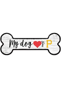 Pittsburgh Pirates Dog Bone 6x12 Sign - Black