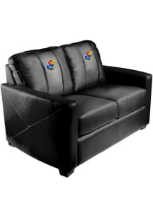 Kansas Jayhawks Faux Leather Love Seat - Black