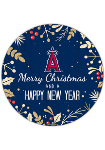 Los Angeles Angels Merry Christmas and New Year Circle Sign