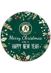 Oakland Athletics Merry Christmas and New Year Circle Sign