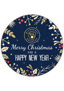 Milwaukee Brewers Merry Christmas and New Year Circle Sign