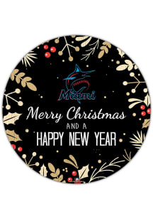 Miami Marlins Merry Christmas and New Year Circle Sign