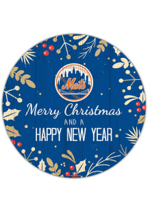 New York Mets Merry Christmas and New Year Circle Sign