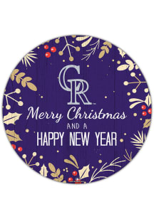 Colorado Rockies Merry Christmas and New Year Circle Sign