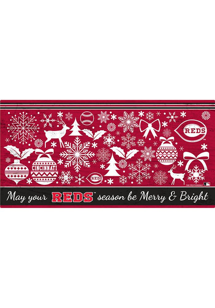 Cincinnati Reds Merry and Bright Sign