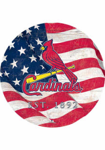 St Louis Cardinals Team Color Flag 12 Inch Circle Sign
