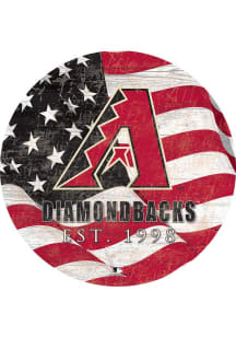 Arizona Diamondbacks Team Color Flag 12 Inch Circle Sign