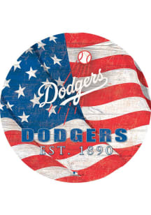Los Angeles Dodgers Team Color Flag 12 Inch Circle Sign