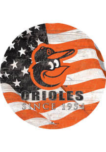 Baltimore Orioles Team Color Flag 12 Inch Circle Sign