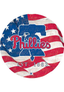 Philadelphia Phillies Team Color Flag 12 Inch Circle Sign