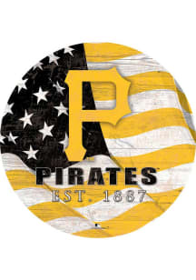 Pittsburgh Pirates Team Color Flag 12 Inch Circle Sign