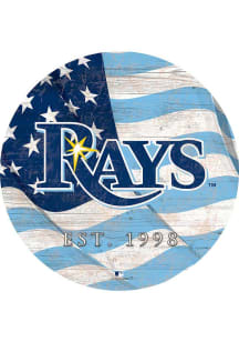 Tampa Bay Rays Team Color Flag 12 Inch Circle Sign