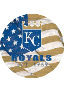 Kansas City Royals Team Color Flag 12 Inch Circle Sign